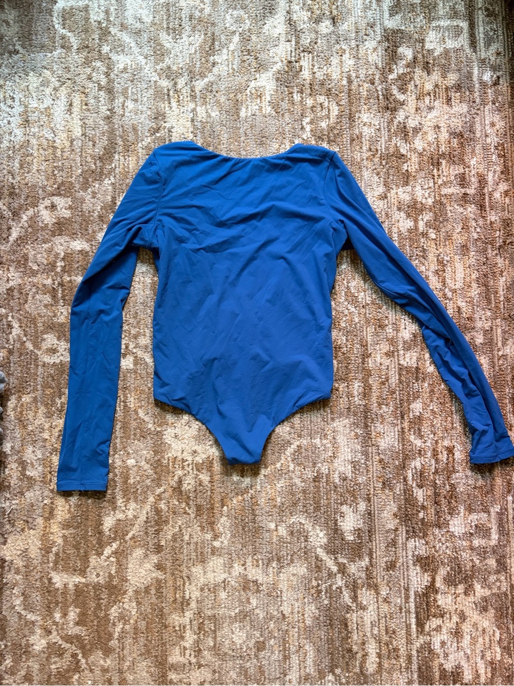 SKIMS Royal Blue Long-Sleeve Low-back bodysuit